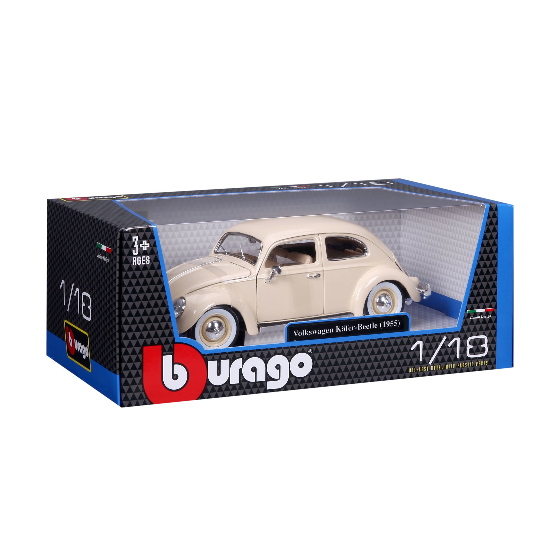 Masinuta Bburago Volkswagen Kaffer Beatle 1/18, bej