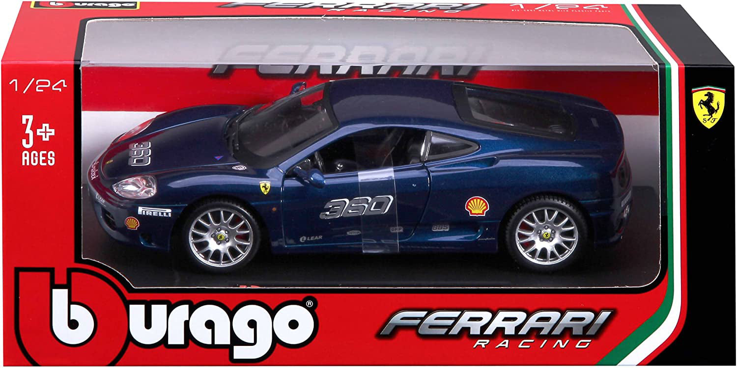 Macheta Bburago Ferrari Racing 360 Challenge 1:24, albastru