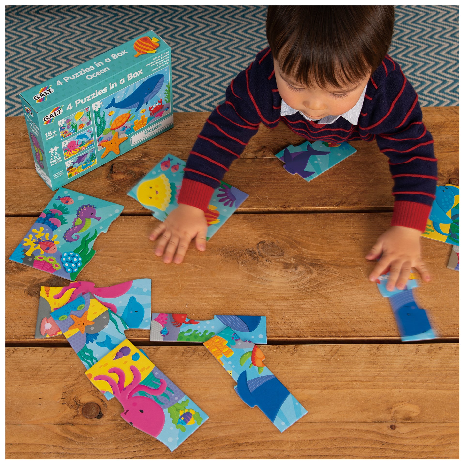 Set puzzle 4 in 1 Galt, Ocean, 2,3,4,5 piese, 1005452