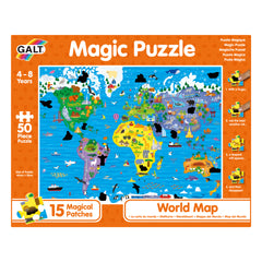 Magic puzzle Galt, harta lumii cu animale, 1005464