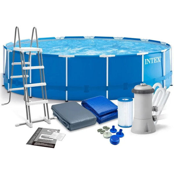 Piscina Intex Frame cu pompa de filtrare si scara incluse, 4.57m x 122cm, IX28242