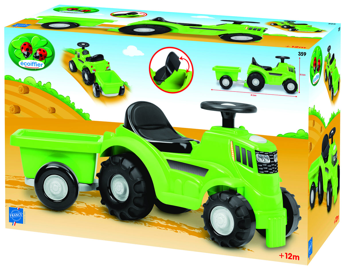 Tractoras verde cu remorca, 81 cm, EC 0359