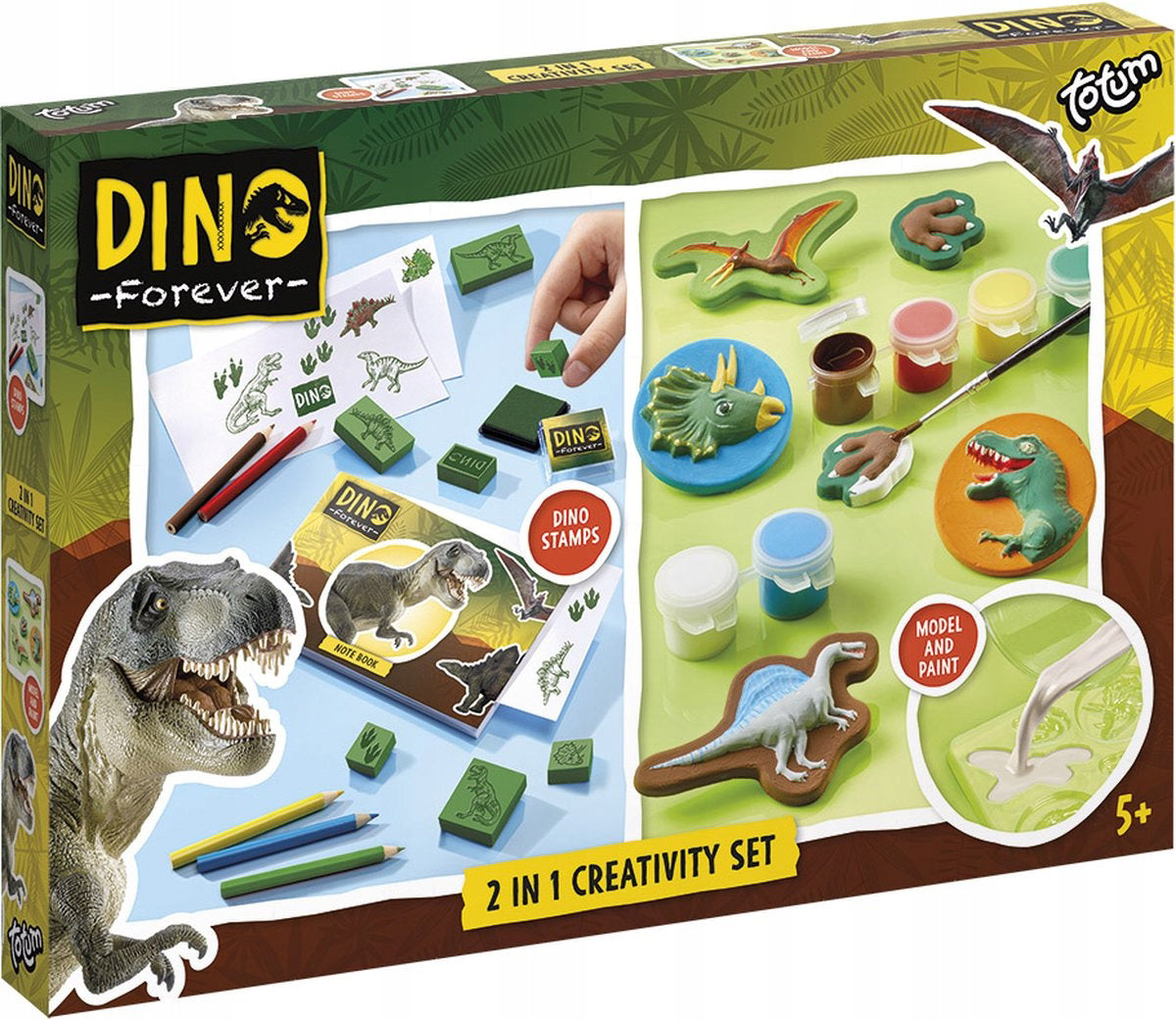 Set creatie 2 in 1 cu dinosauri, TOT075061