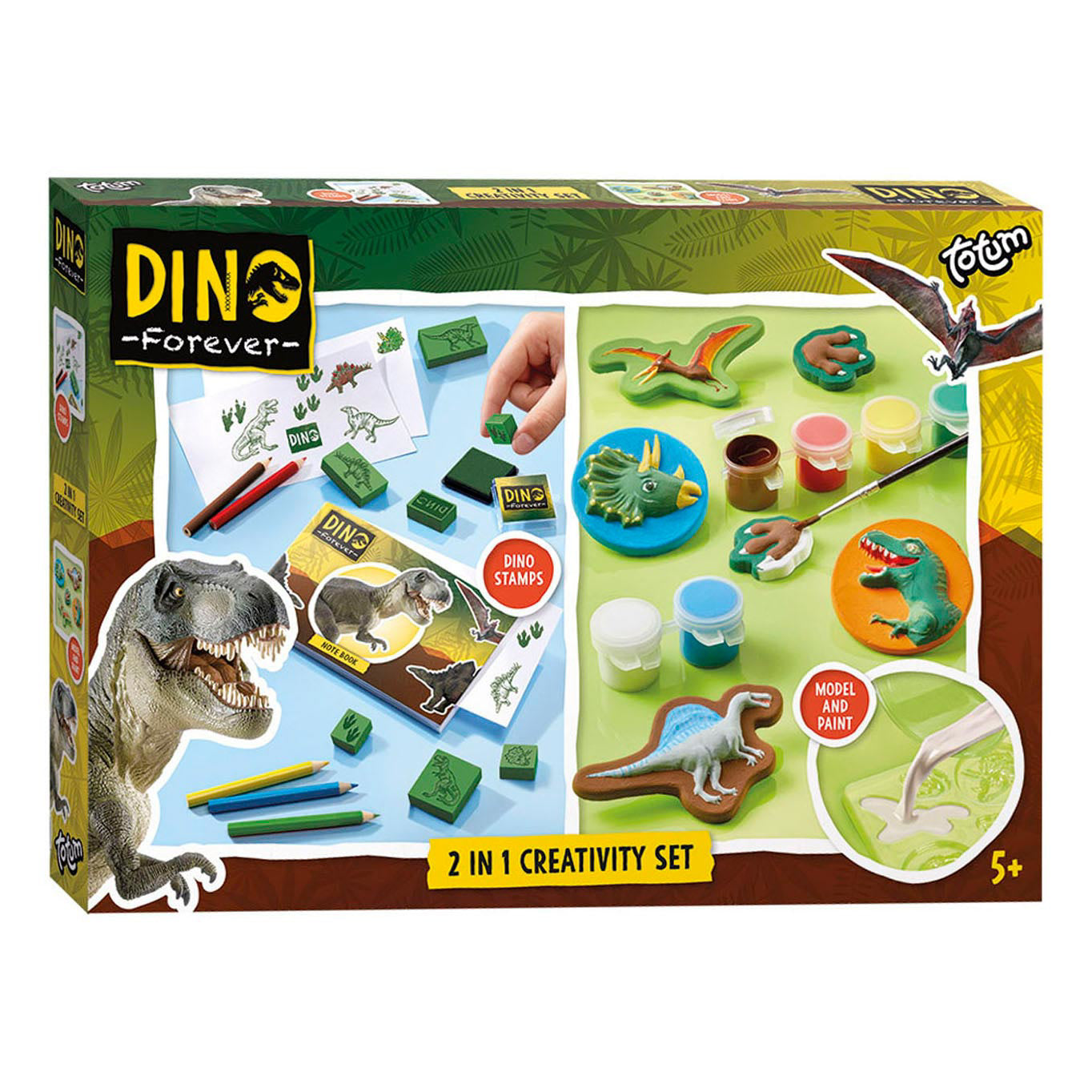 Set creatie 2 in 1 cu dinosauri, TOT075061