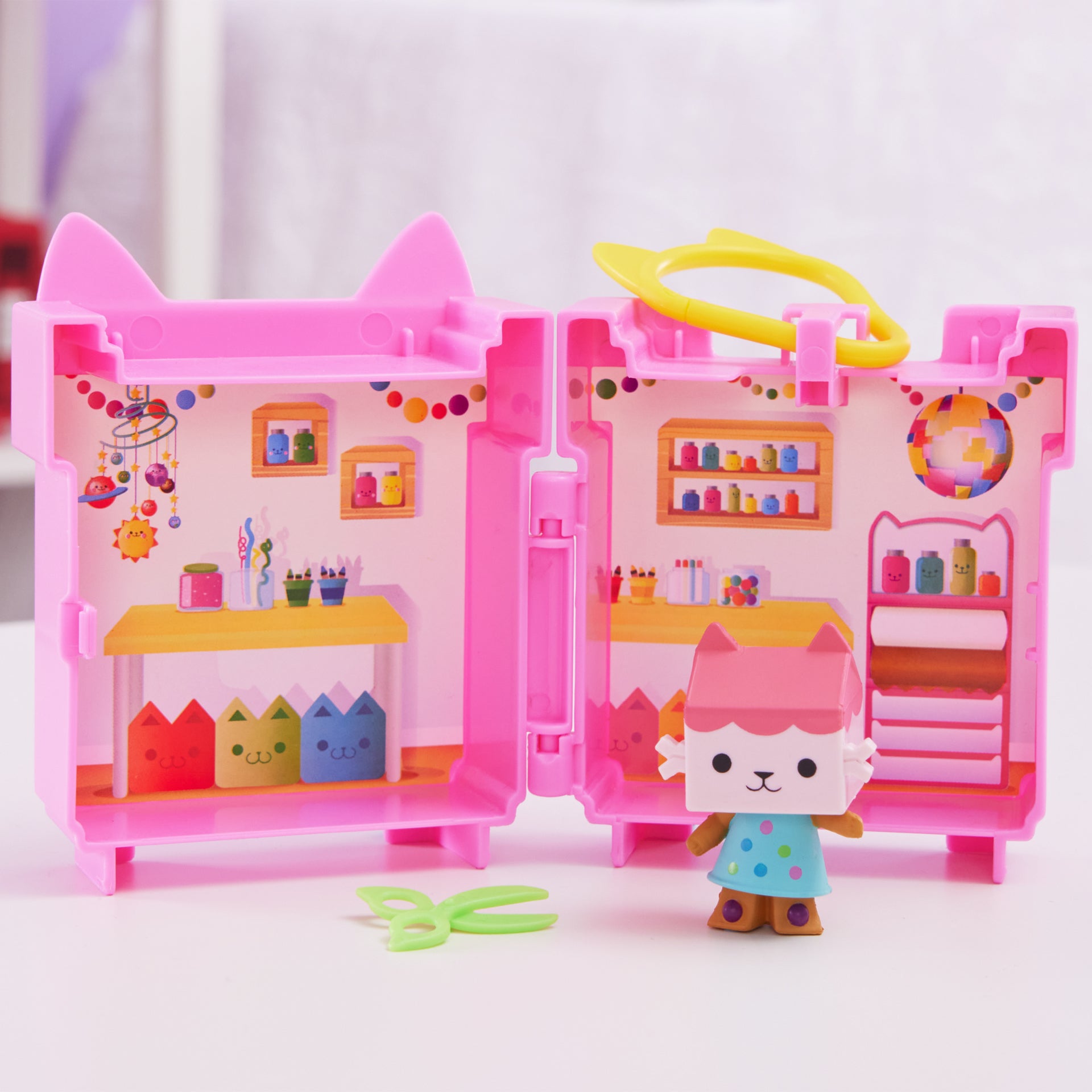 Mini set de joaca cu figurina Baby Box Cat, Casa de papusi Gabby, 20140105, roz