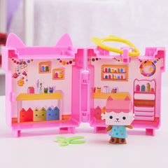 Mini set de joaca cu figurina Baby Box Cat, Casa de papusi Gabby, 20140105, roz
