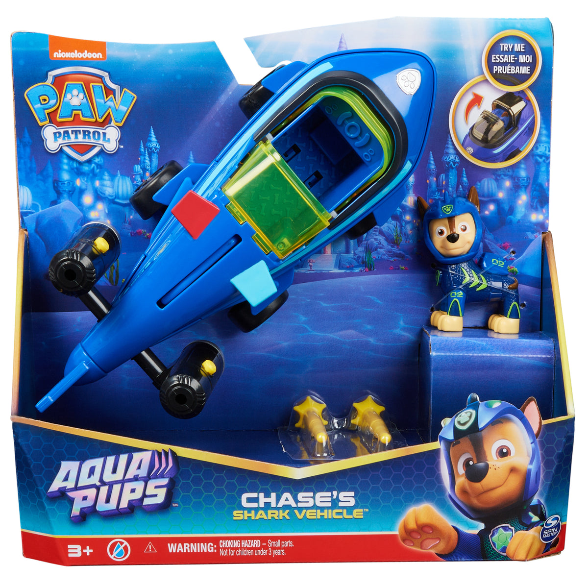 Vehicule tematice Paw Patrol, Aqua Pups, Chase`s shark vehicle, 20139007
