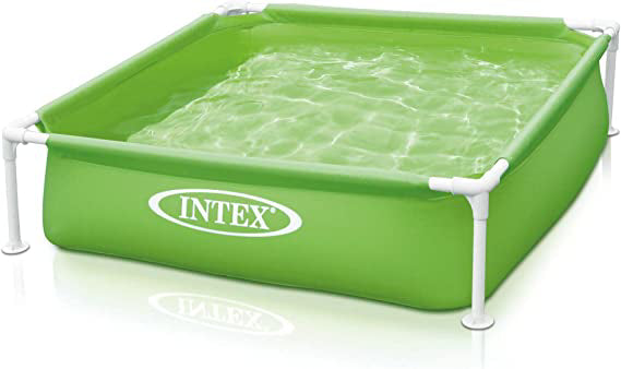 Piscina copii cadru metalic Intex, Verde, 122 x 122 x 30 cm, IX57172