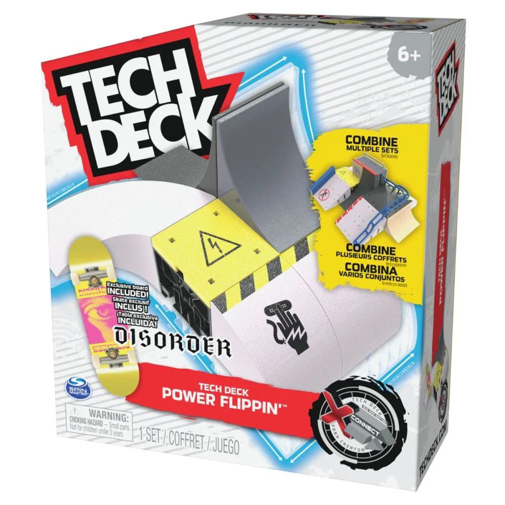 Set mini skateboard cu rampa, Tech Deck Xconnect, Power Flippin, 20139397