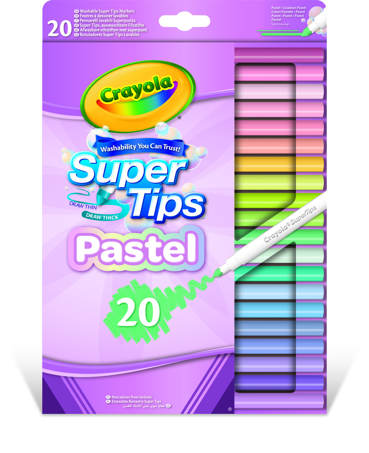 Set 20 carioci pastel lavabile Crayola, CRY58-7517