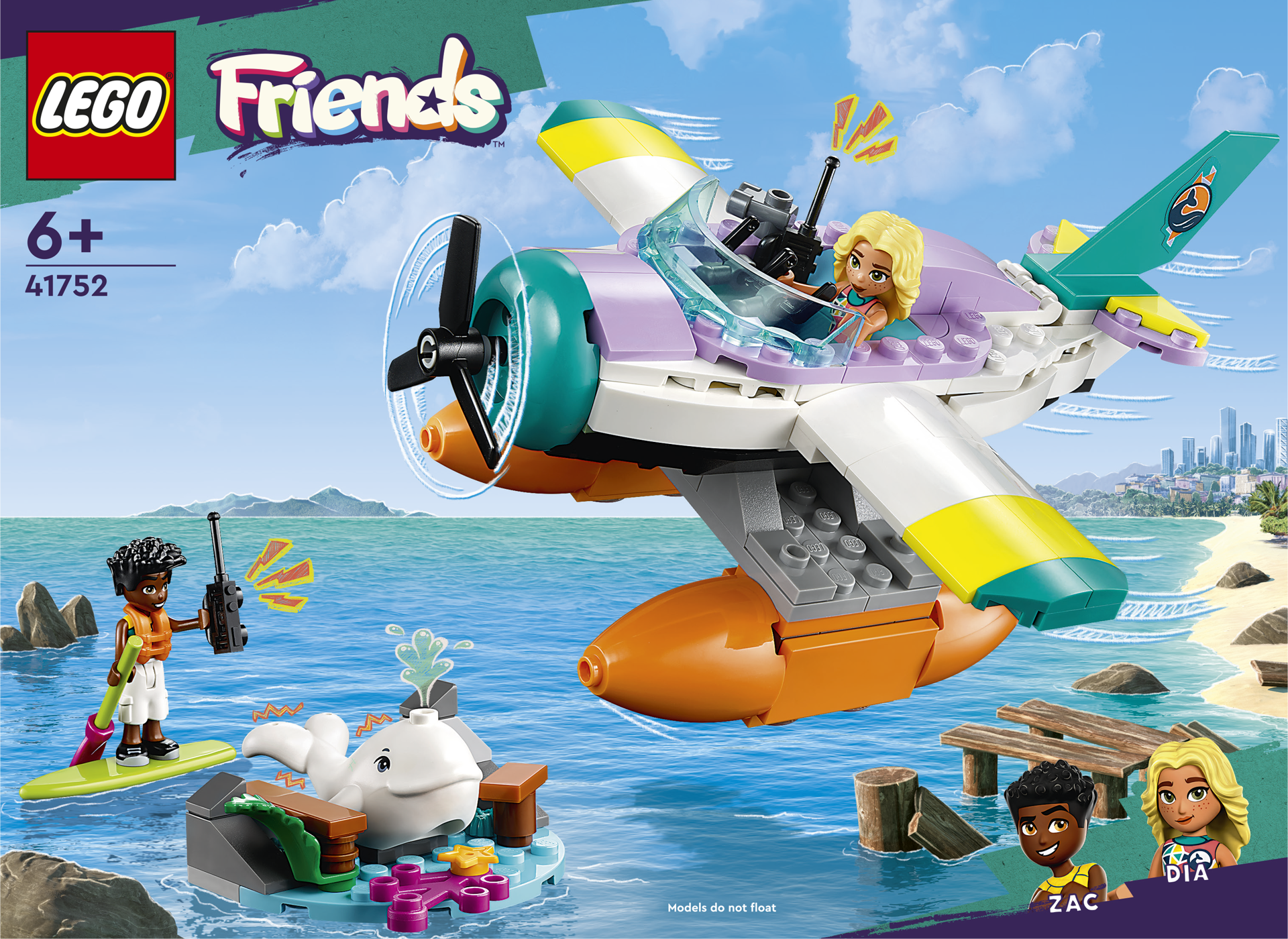 LEGO® Friends - Avion de salvare pe mare 41752, 203 piese