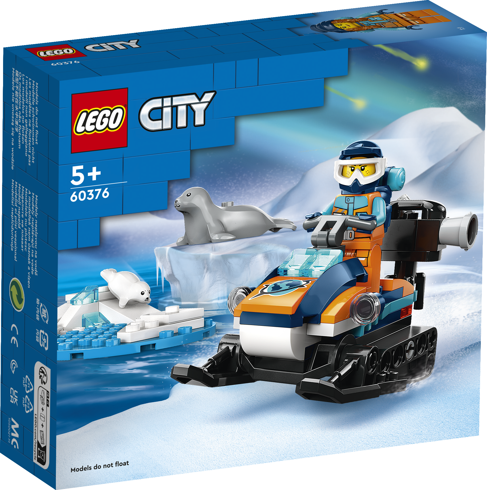 LEGO® City - Snowmobil de explorare arctica 60376, 70 piese