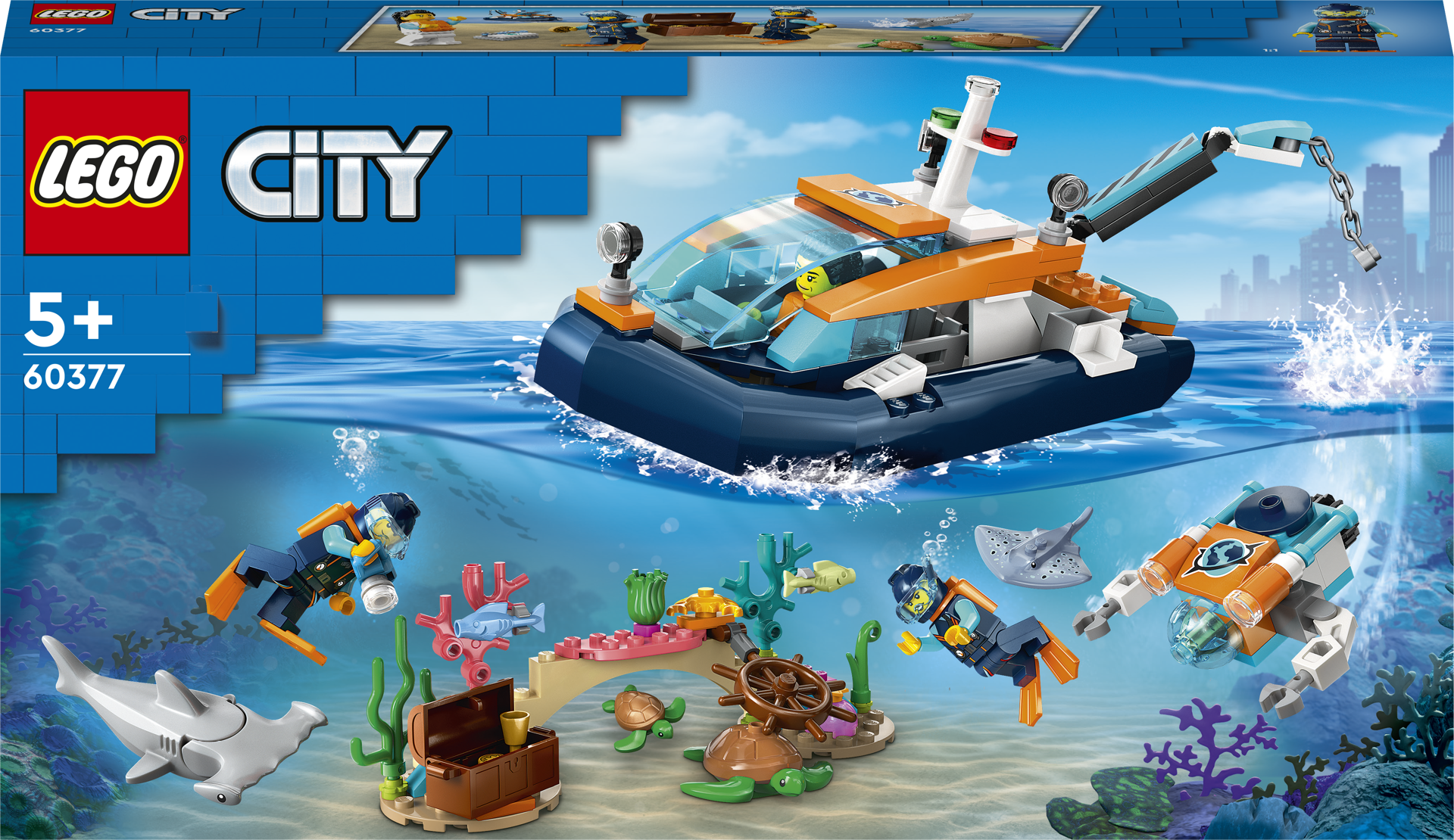 LEGO® City - Barca pentru scufundari de explorare 60377, 182 piese