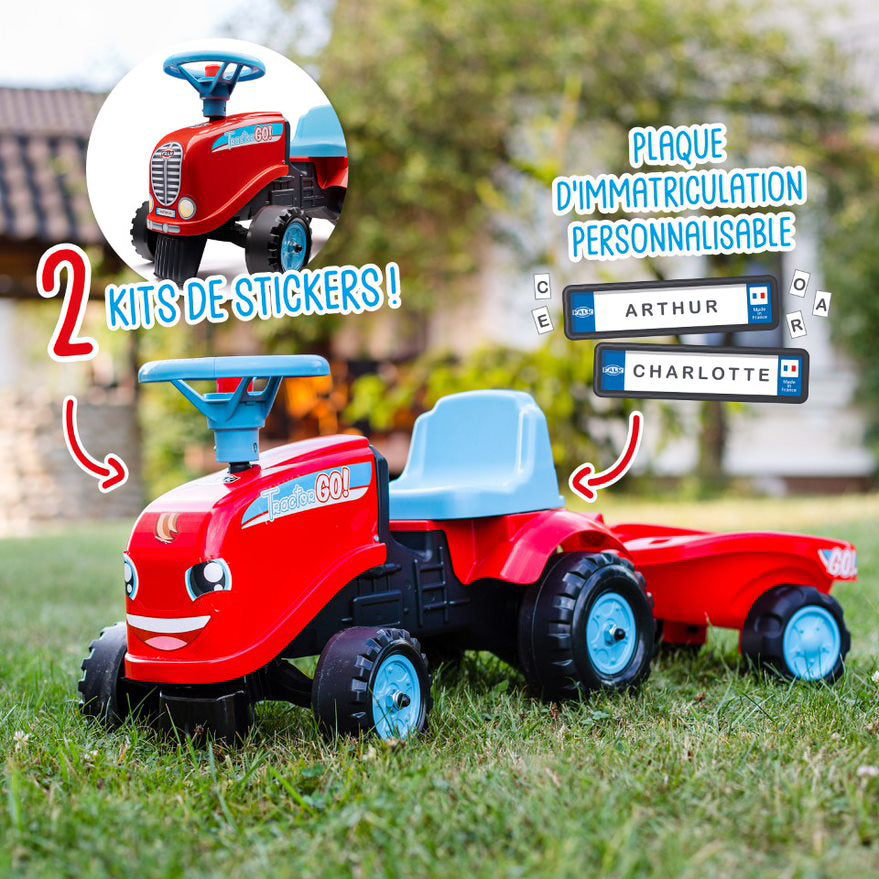 Tractor GO! cu remorca pentru copii, rosu, FK  200B