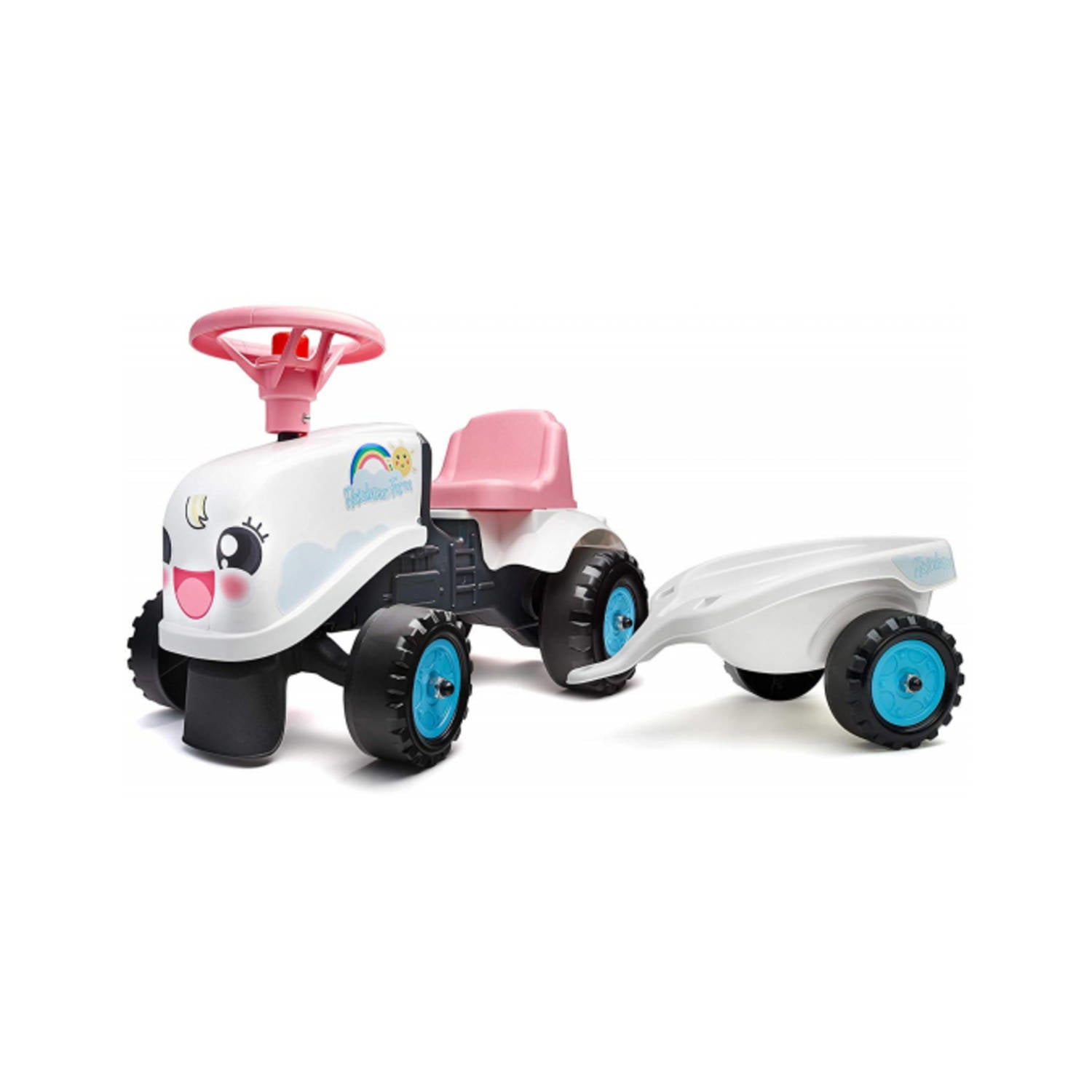 Tractor pentru copii cu remorca, roz, FK 206B