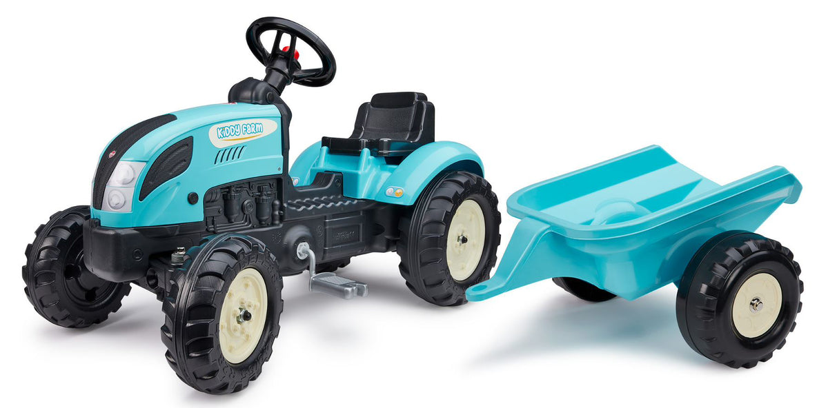 Tractor Falk pentru copii cu pedale si remorca, albastru, FK 2059L