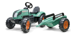 Tractor Falk pentru copii cu remorca Farm Lander, verde, FK 1054AB