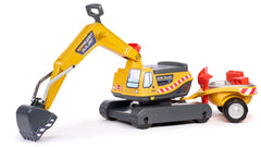 Excavator de jucarie Super Builder, cu cupa, remorca cu accesorii, FK 140A