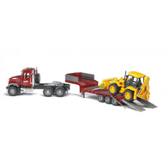 Camion MACK Granite cu remorca si tractor JCB 4CX - Bruder 2813