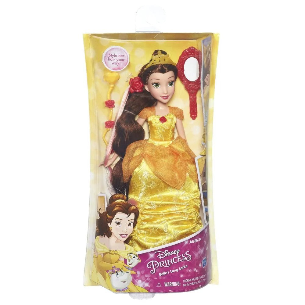 Papusa Disney Princess cu accesorii de par, Belle, HSB5292