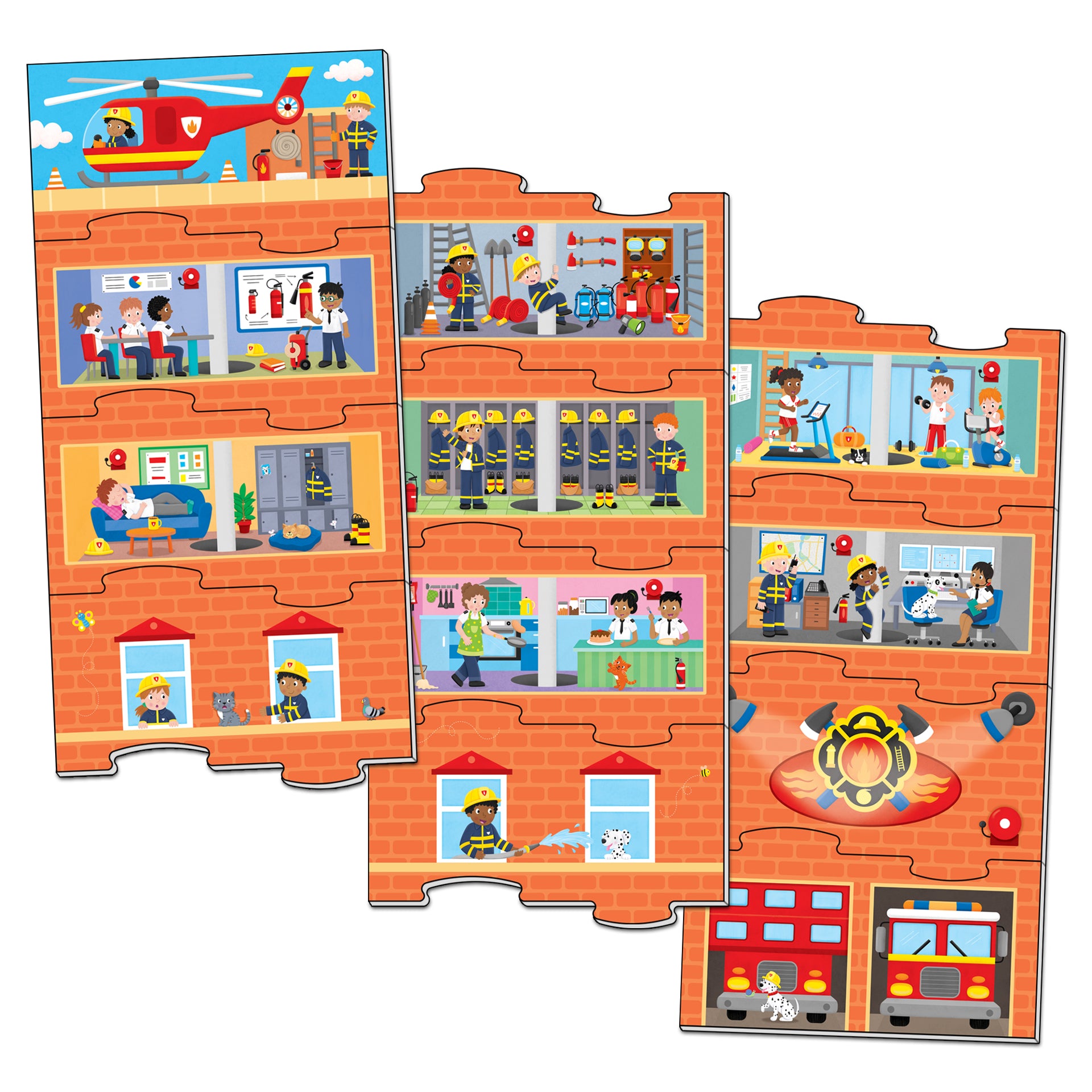 Puzzle turn pompieri Galt, 12 piese extra lungi, JGC1005545