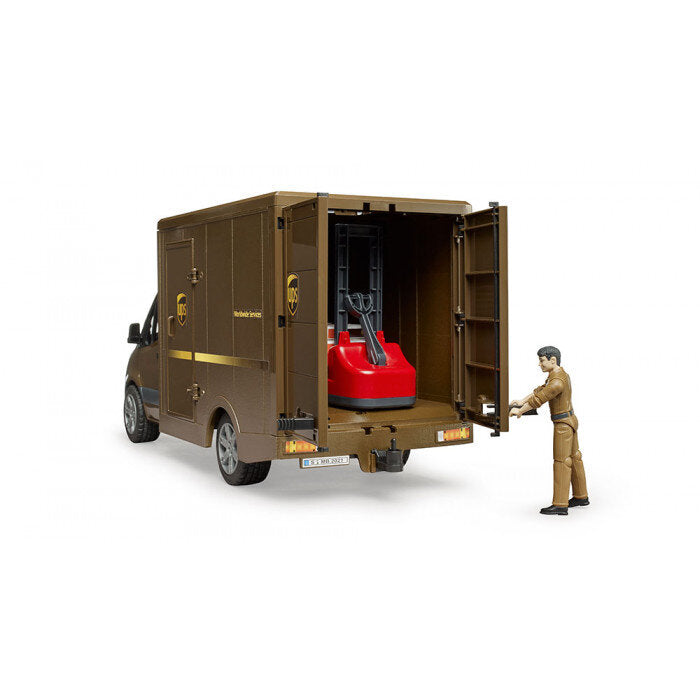 Mercedes-Benz Sprinter UPS, cu sofer si accesorii - Bruder 2678