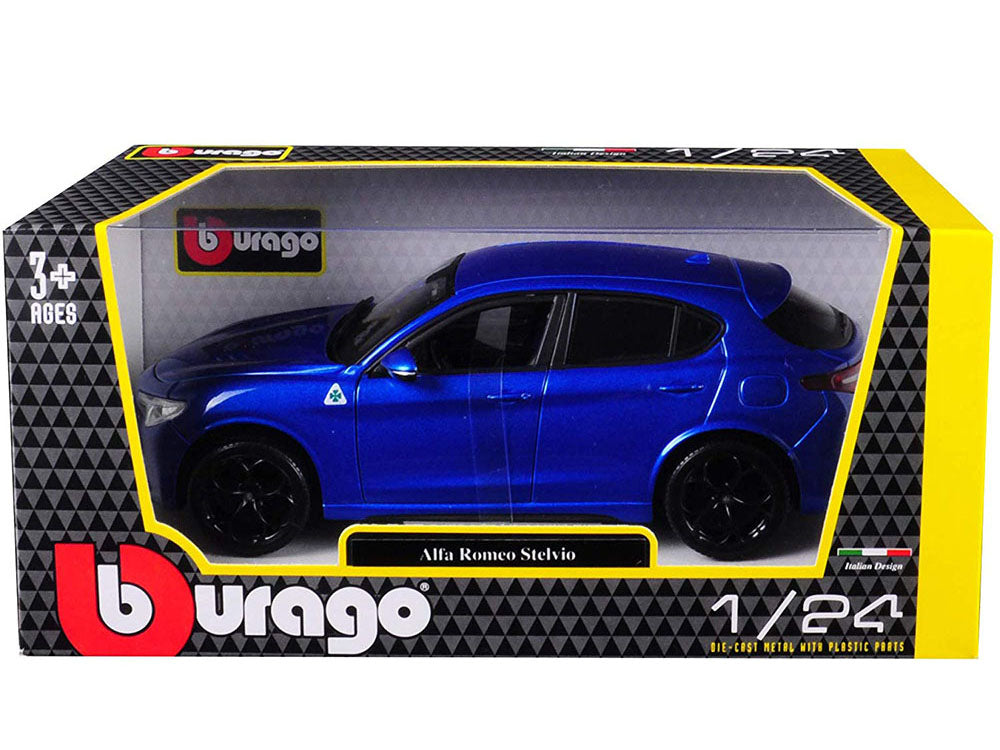 Macheta Masinuta Bburago 1:24, Alfa Romeo Stelvio Albastru, BB20001A-21086