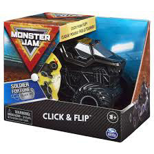 Masinuta Monster Jam, Scara 1:43, Click Flip, Soldier Fortune, Negru