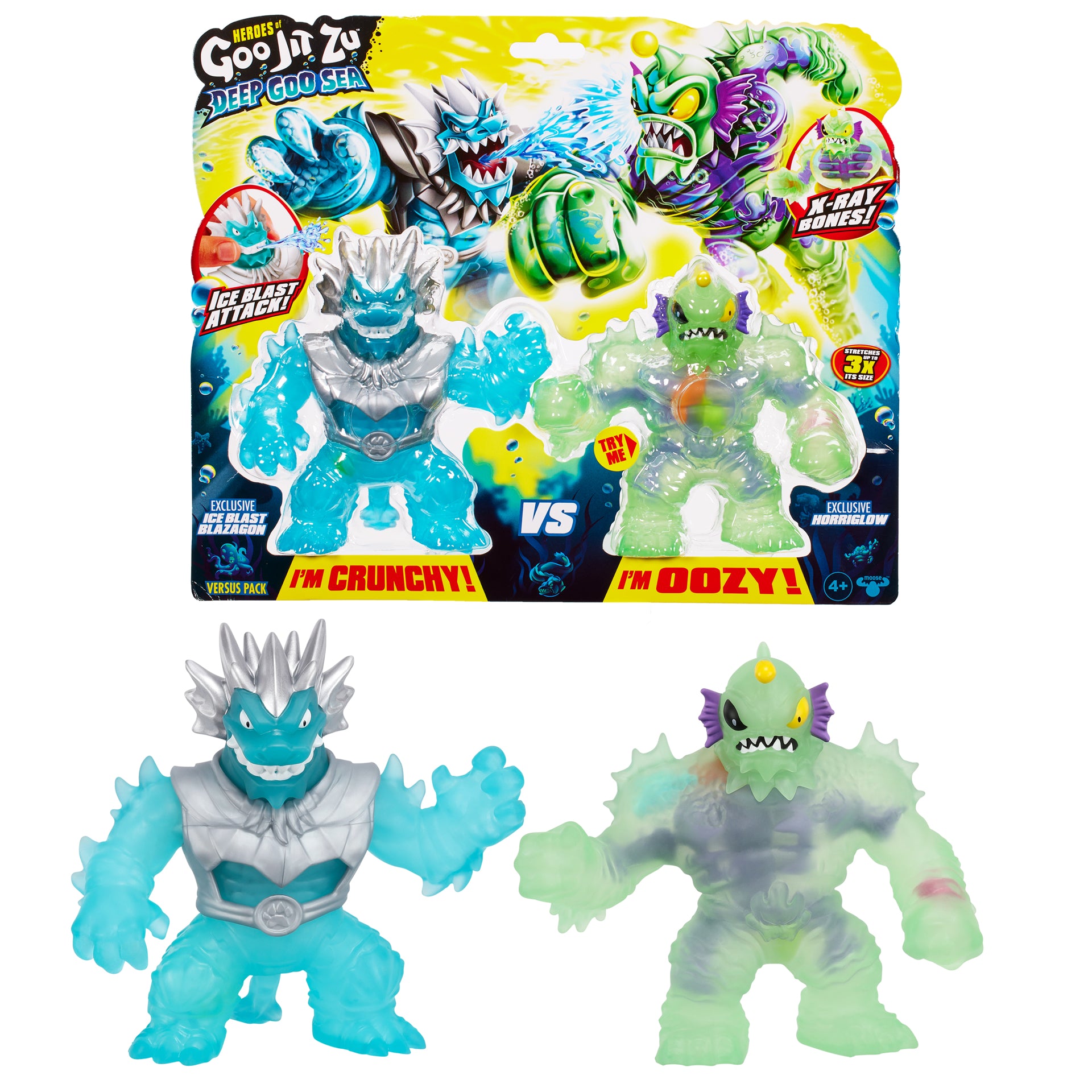 Figurina elastica Goo Jit Zu deep Goo Sea set 2 Blazagon vs Horriglow 42575-42629