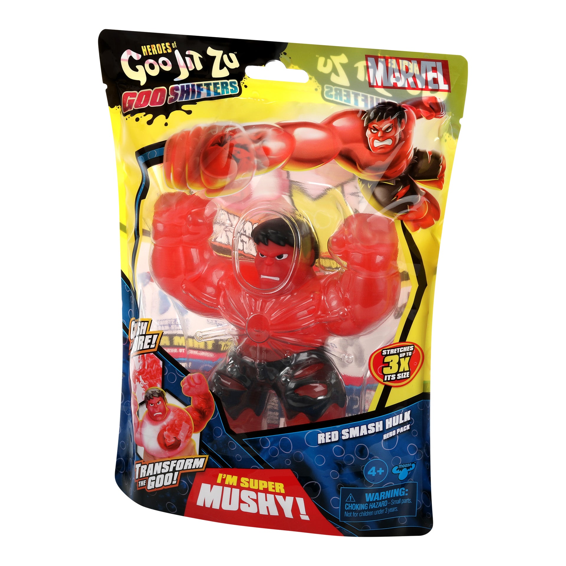 Figurina elastica Goo Jit Zu Goo Shifters Marvel – Red Hulk 42577-42581