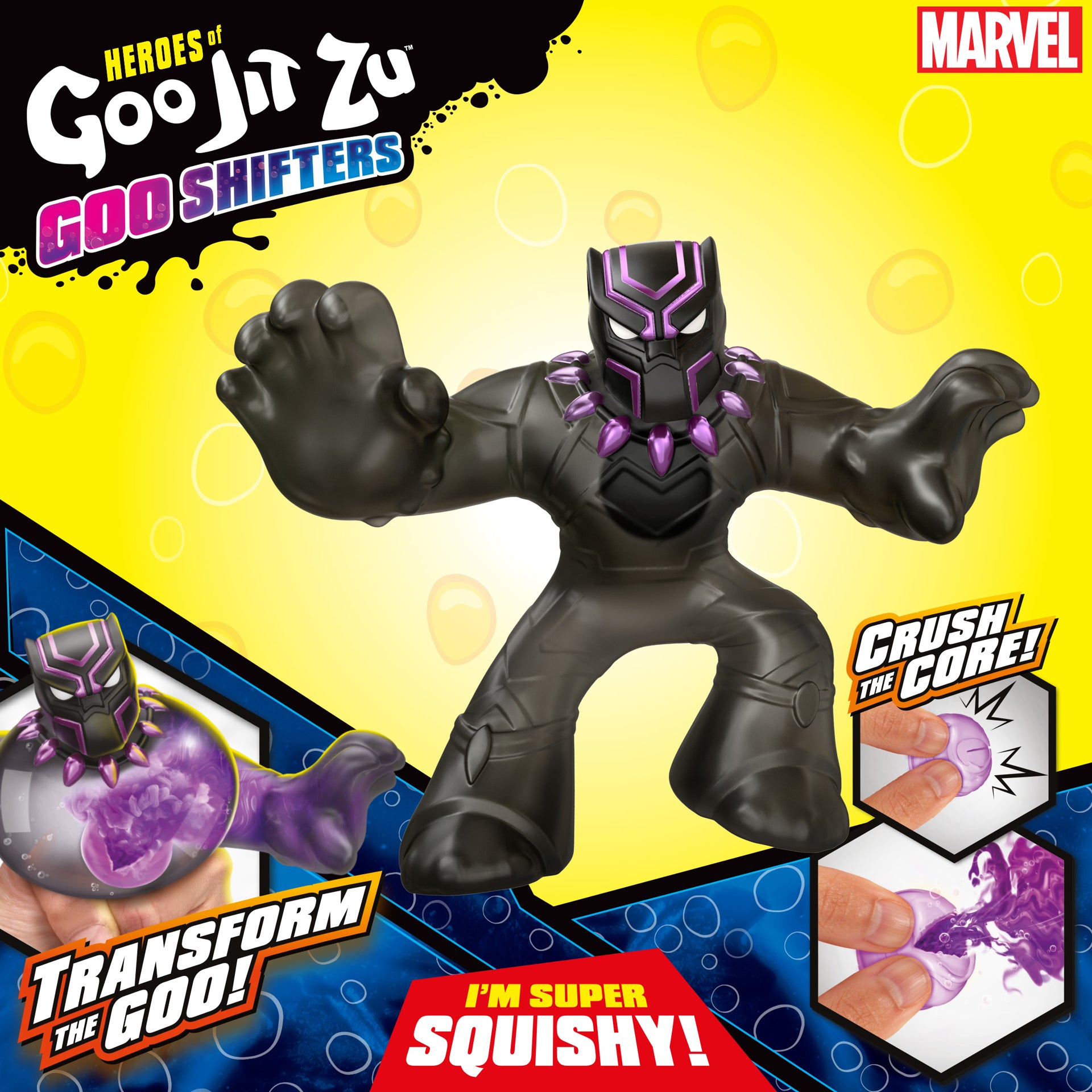 Figurina elastica Goo Jit Zu Goo Shifters Marvel-  Black Panther 42577-42580