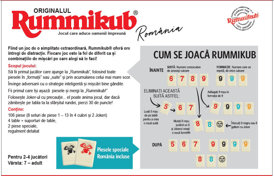 Joc societate Rummikub Romania, editie speciala, 1997