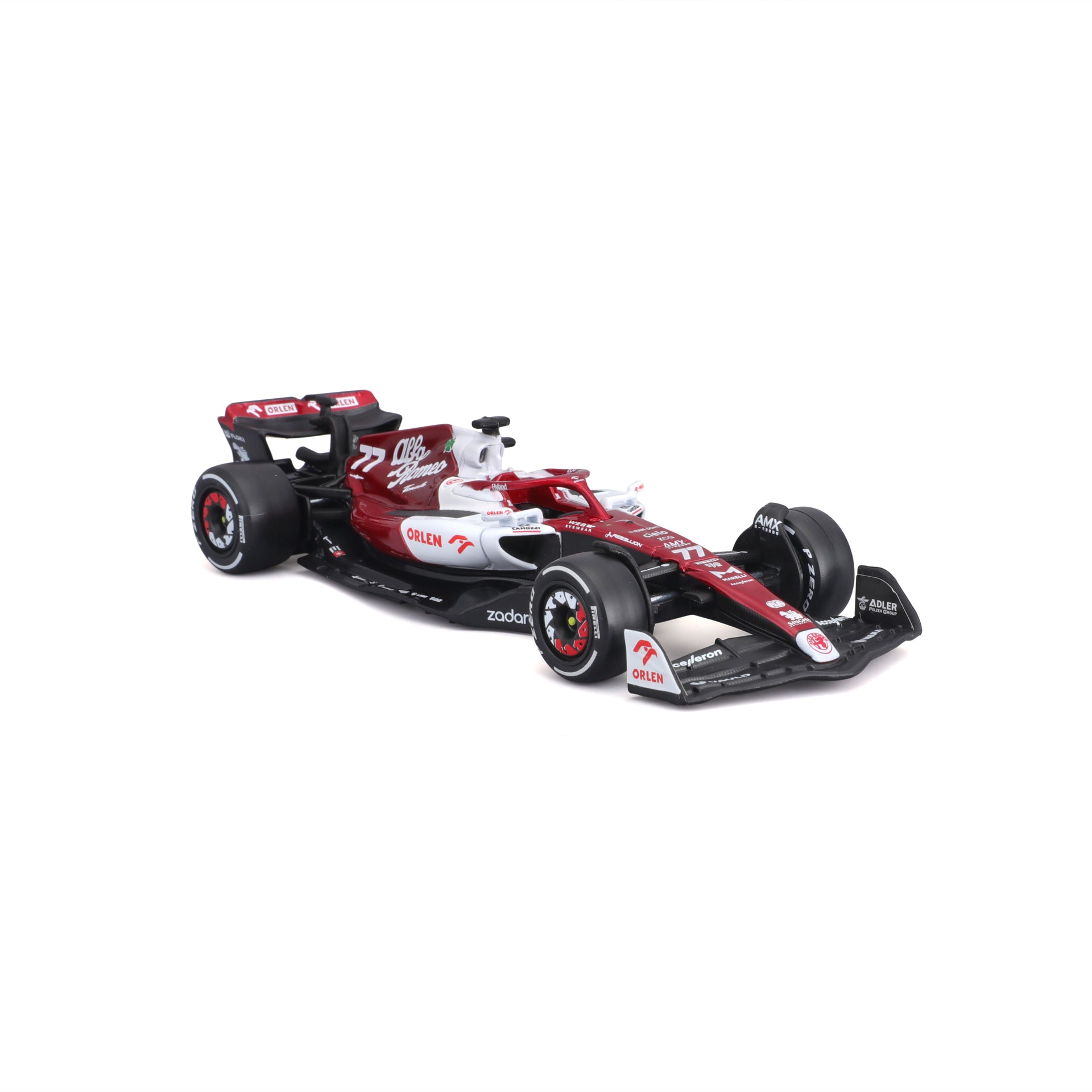 Macheta masinuta Bburago 1:43 F1 Alfa Romeo C42 Orlen “Valtteri Bottas” 77, 18-38167-38067