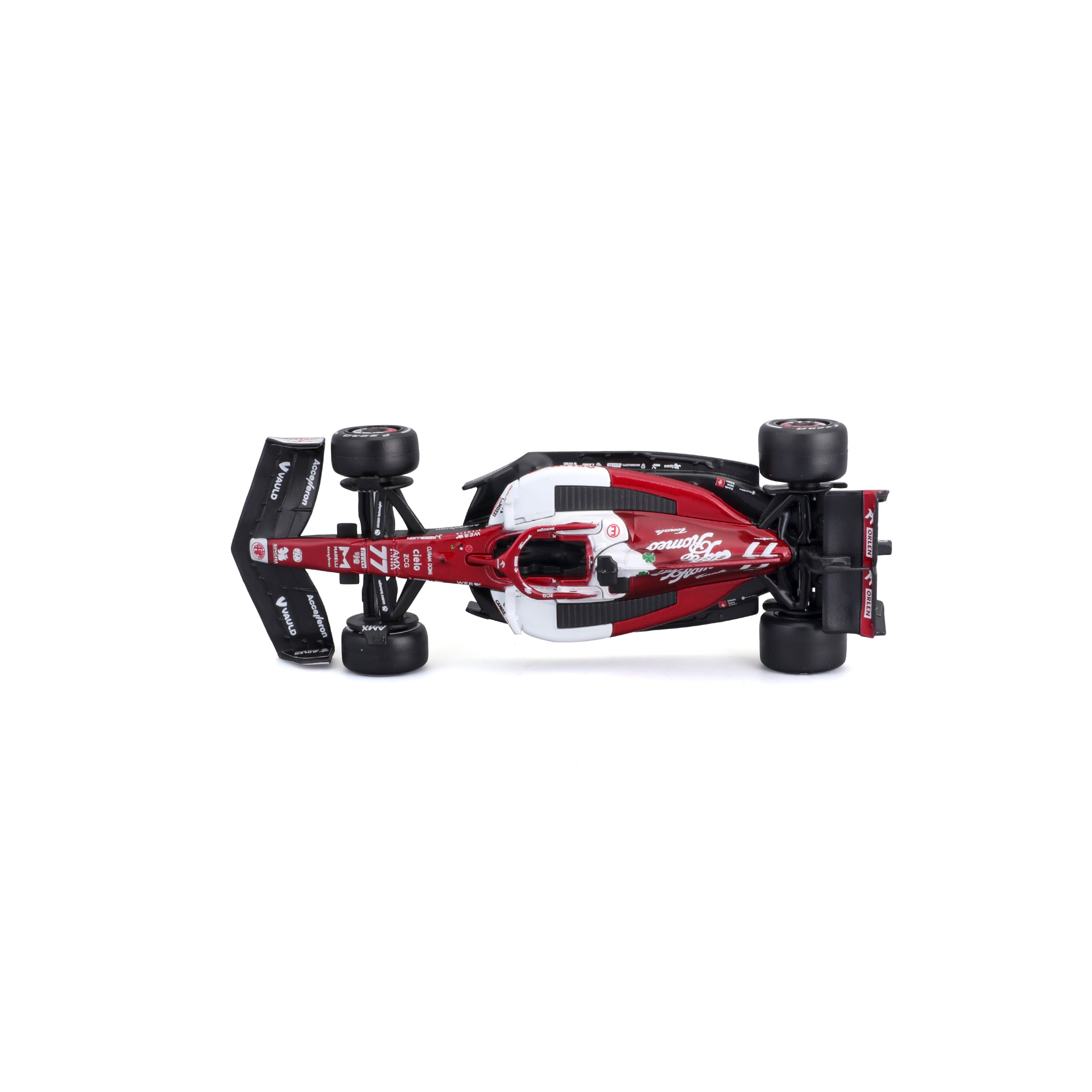 Macheta masinuta Bburago 1:43 F1 Alfa Romeo C42 Orlen “Valtteri Bottas” 77, 18-38167-38067