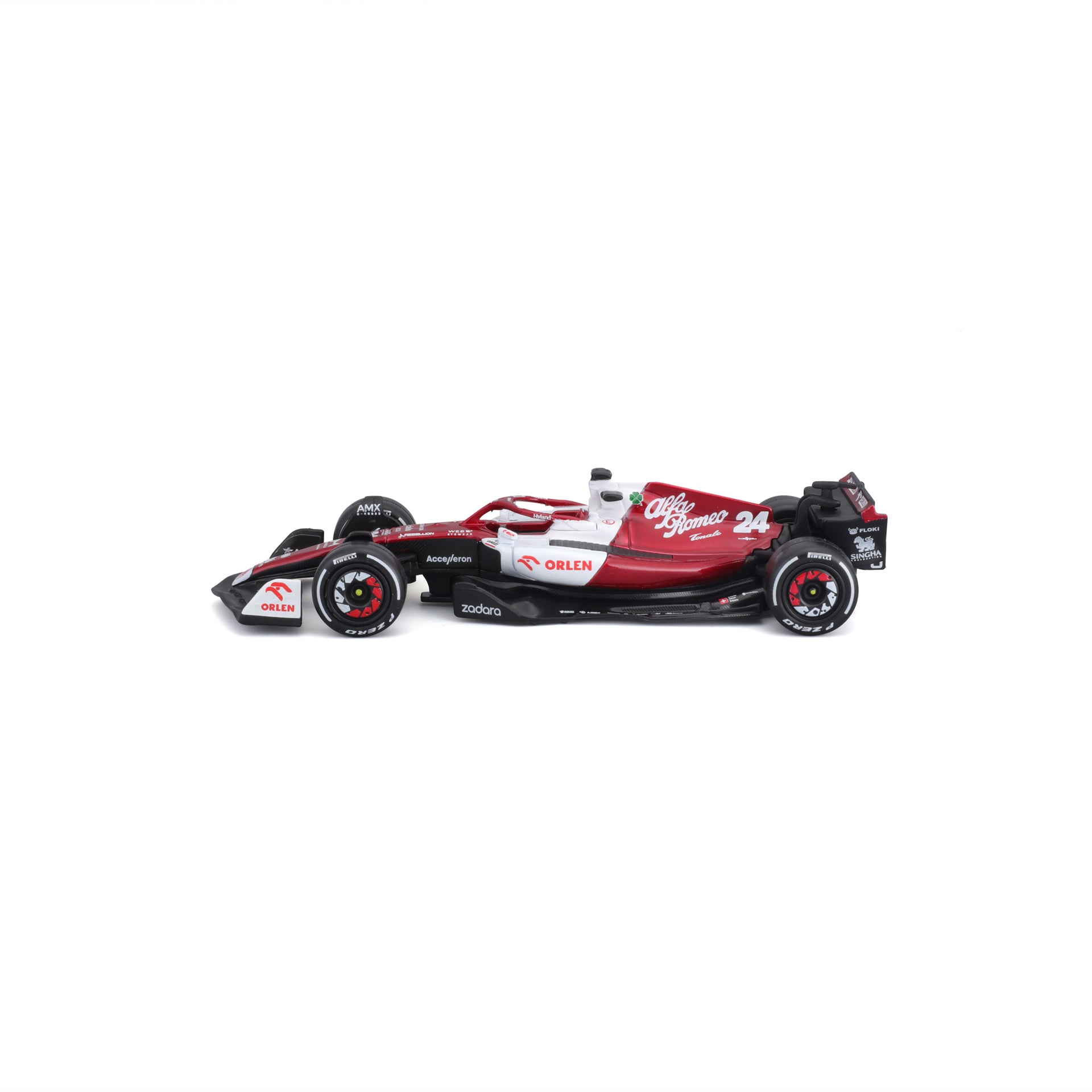 Macheta masinuta Bburago 1:43 F1  Alfa Romeo C42 Orlen  Zhou Guanyu #24, 18-38167-38067