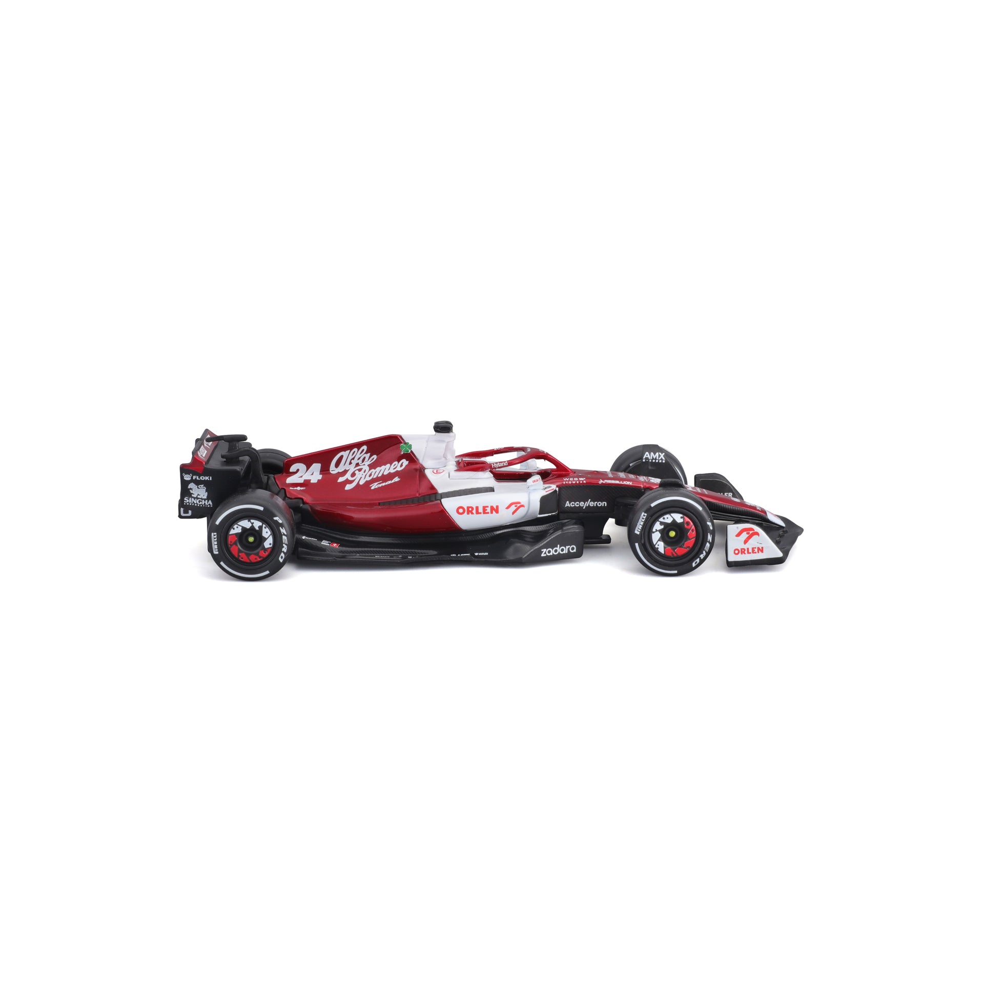 Macheta masinuta Bburago 1:43 F1  Alfa Romeo C42 Orlen  Zhou Guanyu #24, 18-38167-38067