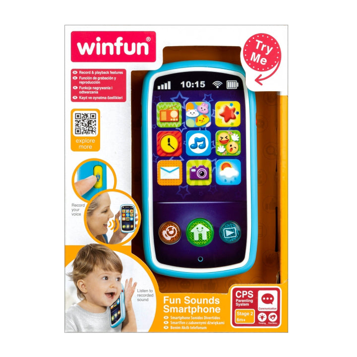 Jucarie bebelusi telefon smart interactiv cu sunete si lumini Winfun 000740