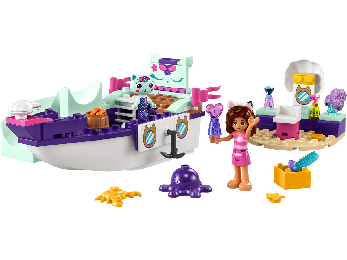 LEGO® Gabby's Dollhouse - Barca cu spa a lui Gabby si a Pisirenei 10786, 88 piese