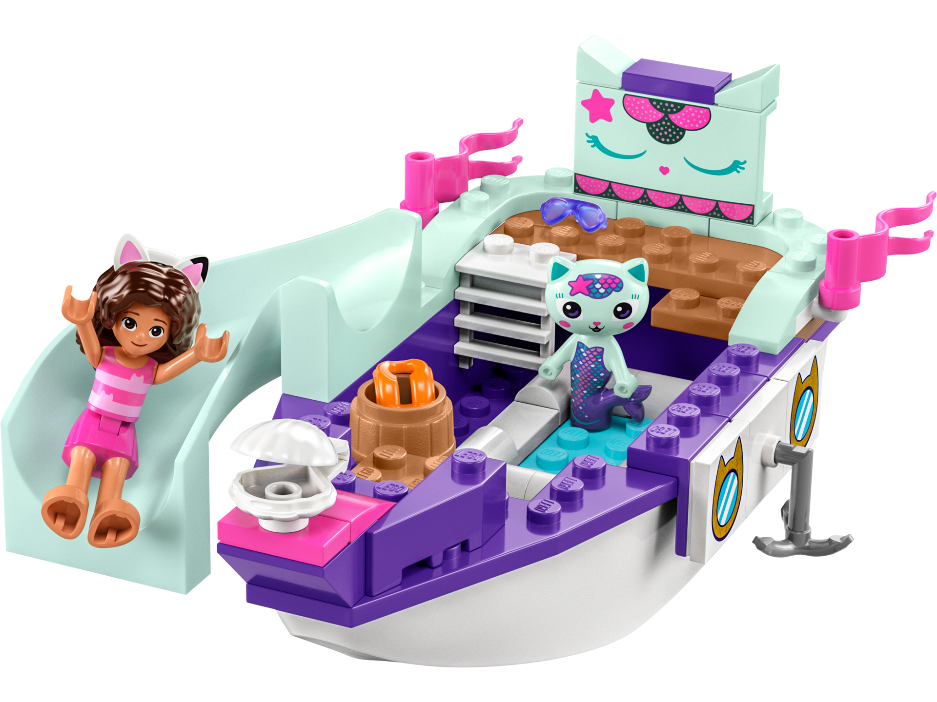 LEGO® Gabby's Dollhouse - Barca cu spa a lui Gabby si a Pisirenei 10786, 88 piese