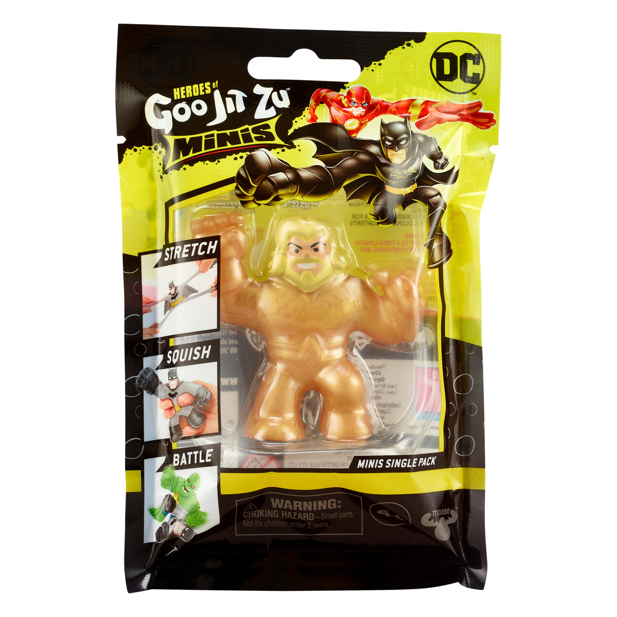 Figurina elastica Goo Jit Zu Minis DC S4 Gold Armor Aquaman 41395-41506