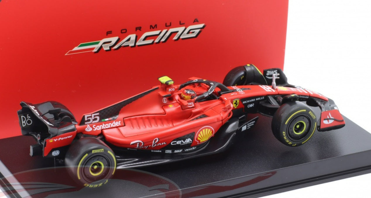 Macheta masinuta de colectie Bburago 1/43 F1 Formula Racing Ferrari SF23 Team #55 C. Sainz 36835/55