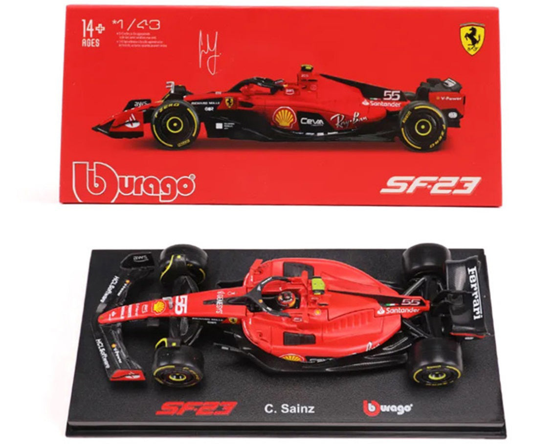 Macheta masinuta de colectie Bburago 1/43 F1 Formula Racing Ferrari SF23 Team #55 C. Sainz 36835/55