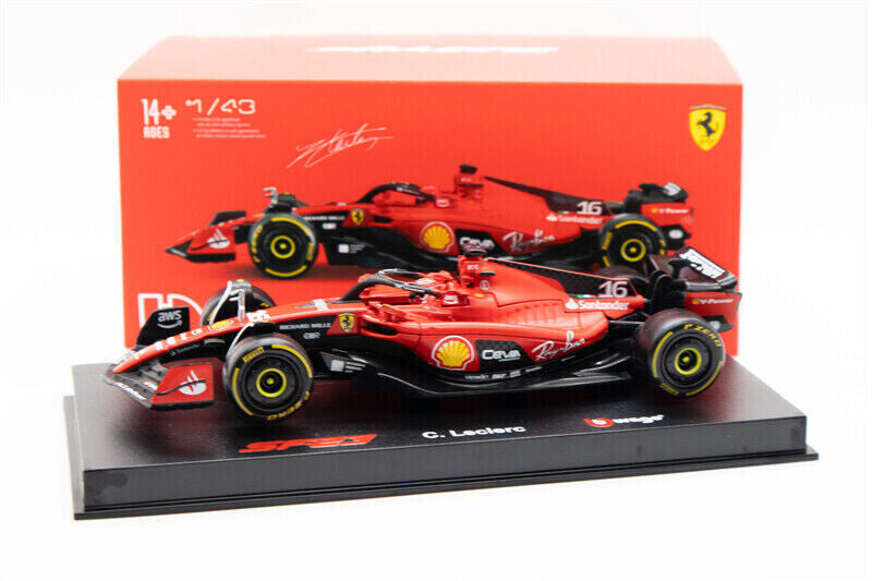 Macheta masinuta de colectie Bburago 1/43 F1 Formula Racing Ferrari SF23 Team #16 C. Leclerc 36835/16