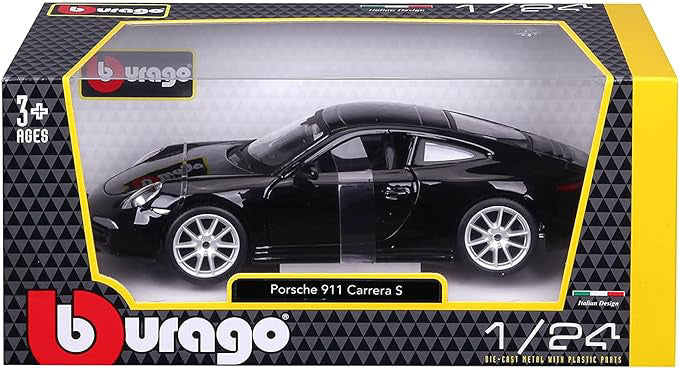 Macheta masinuta Bburago scara 1/24 Porsche 911 Carrera S Negru, 21065