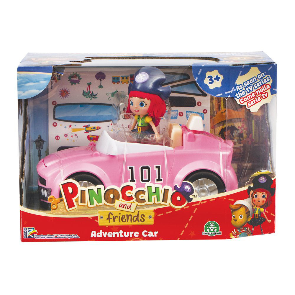 Masina si figurina Pinocchio si prietenii de aventura cu figurina Fredda de 10cm FAPNH04000/P