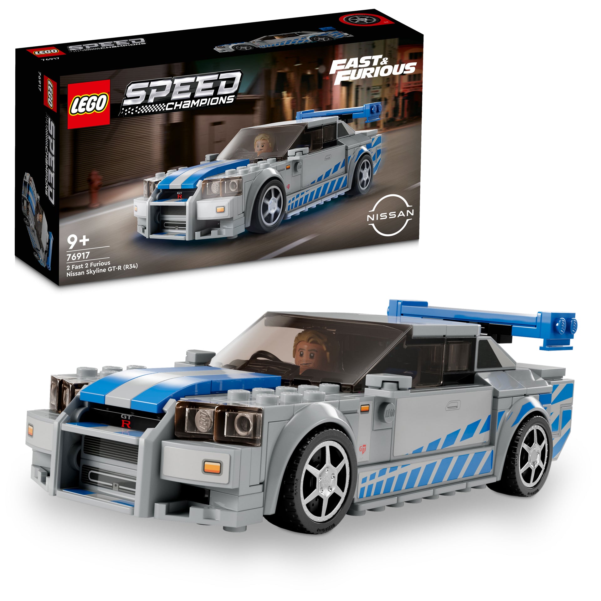 LEGO® Speed Champions - Nissan Skyline GT-R (R34) Mai furios, mai iute 76917, 319 piese