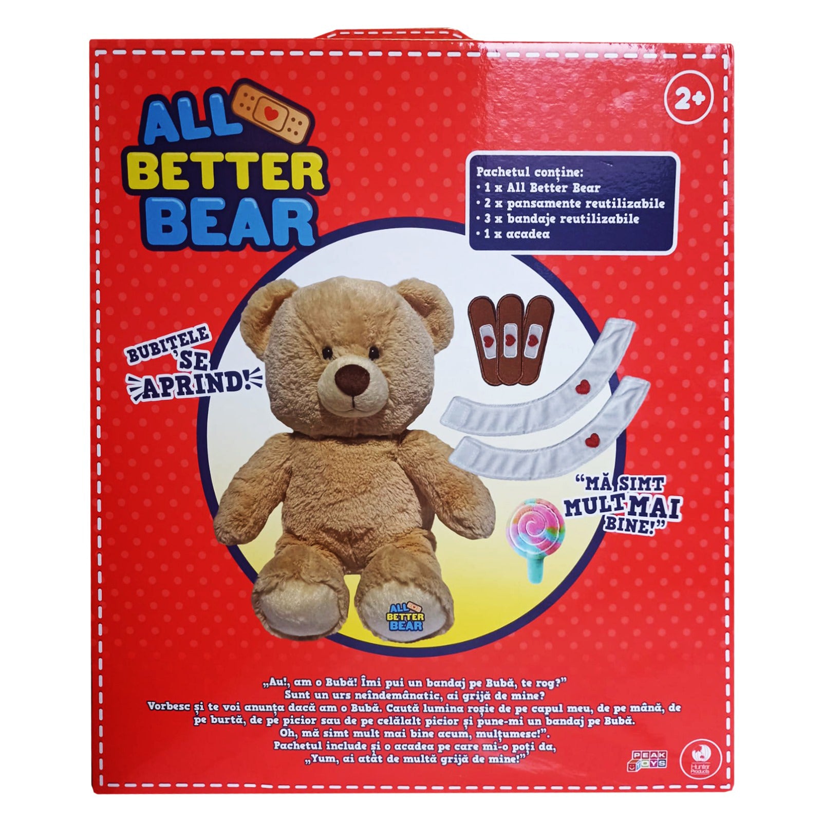 Plus interactiv 30 cm Ursulet All Better Bear cu voce in limba romana 118400