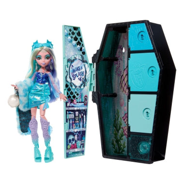 Papusa Mattel, Monster High, Skulltimate Lagoona Blue Fearidescent series 2 cu accesorii, articulatii mobile, 30 cm