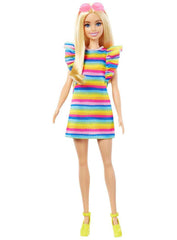 Papusa Barbie Fashionista Rochie cu dungi