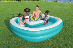 Piscina Gonflabila de Familie Bestway cu Consola Centrala Detasabila,2.18 m x 2,18 m x 48 cm, 54446